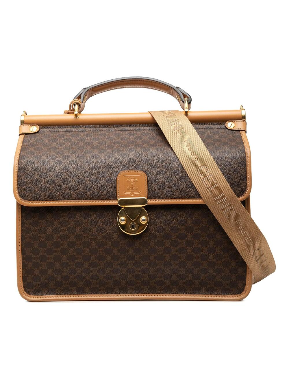 Celine Macadam Coated Canvas Satchel #359469C76B